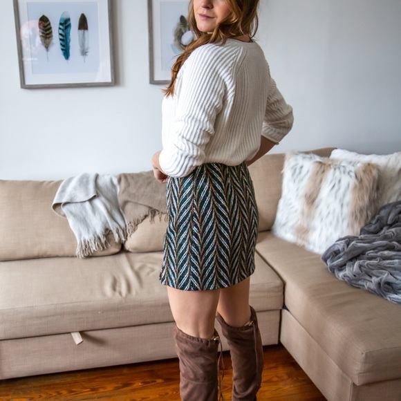 NWT Chevron tweed mini skirt - Picture 3 of 10